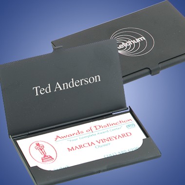 BRASS BUSINESS CARD CASE W/ MATTE BLACK FINISH 2