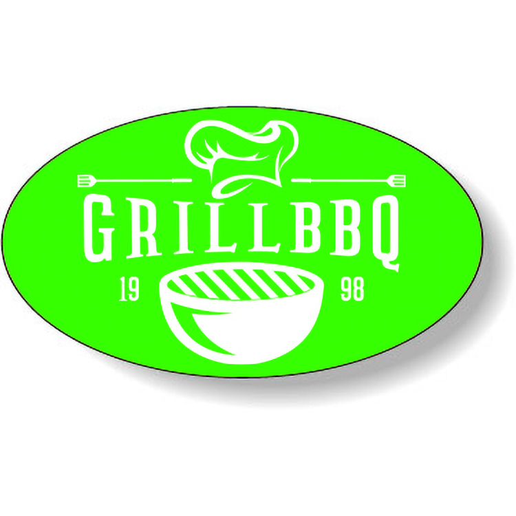 Fluorescent Green Flexo-Printed Stock Oval Roll Label (1.125"x2")