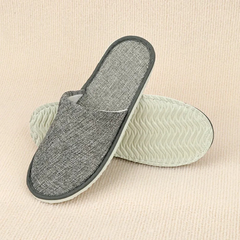 Non-Slip Linen Disposable Slippers 10