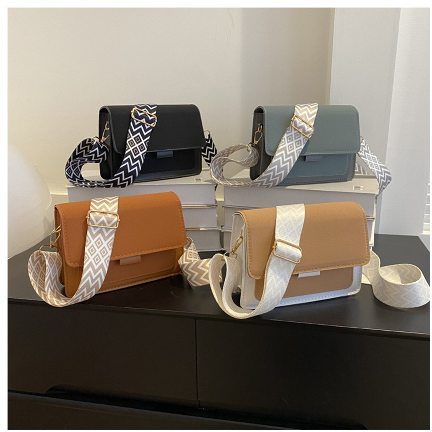 PU Leather Square Shoulder Crossbody Bag 8