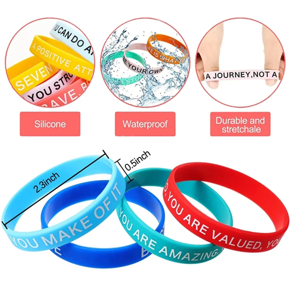 1/2" Width Silicone Wristband Custom Bracelet 2
