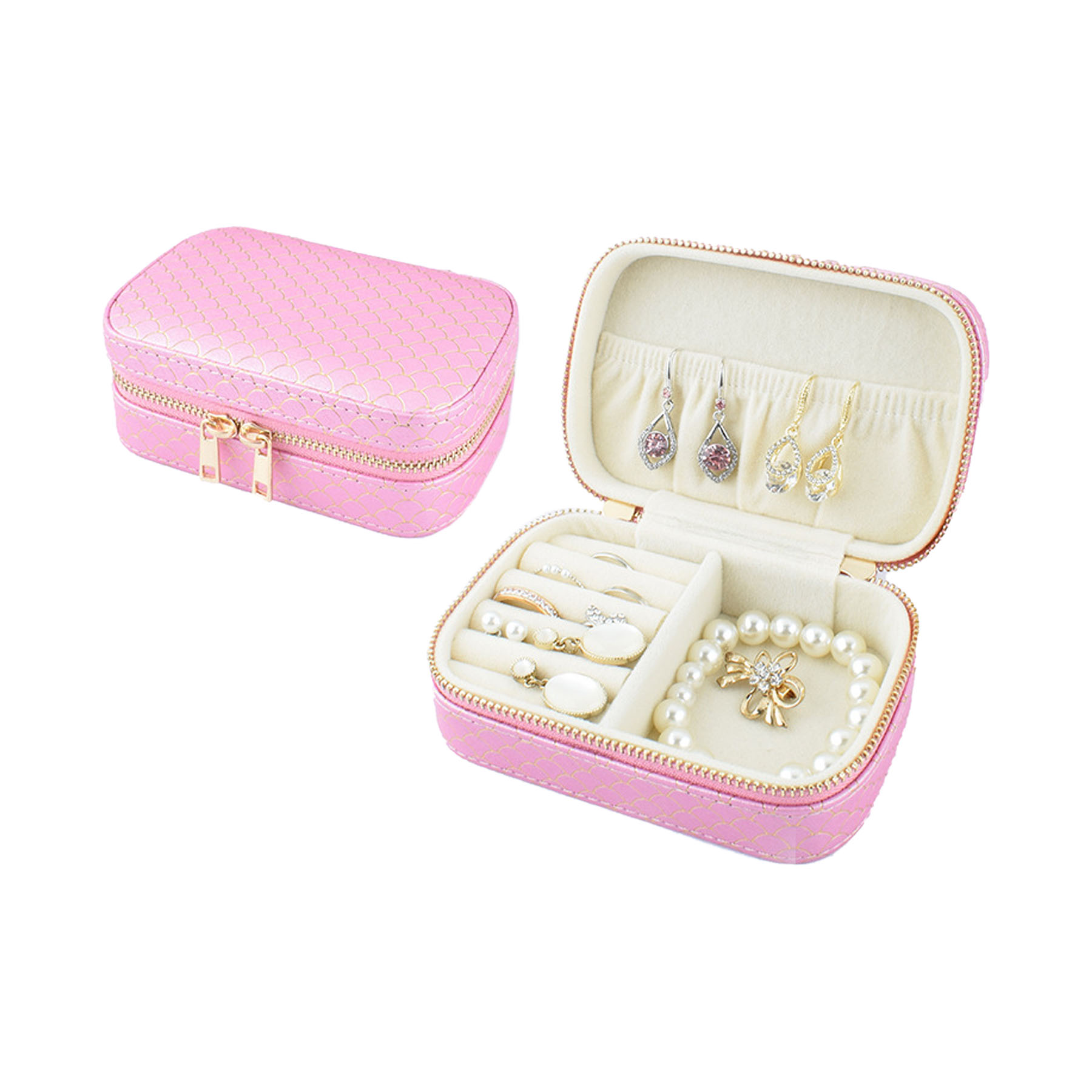 Embossed Mini Jewelry Box with Gold Detailing 2