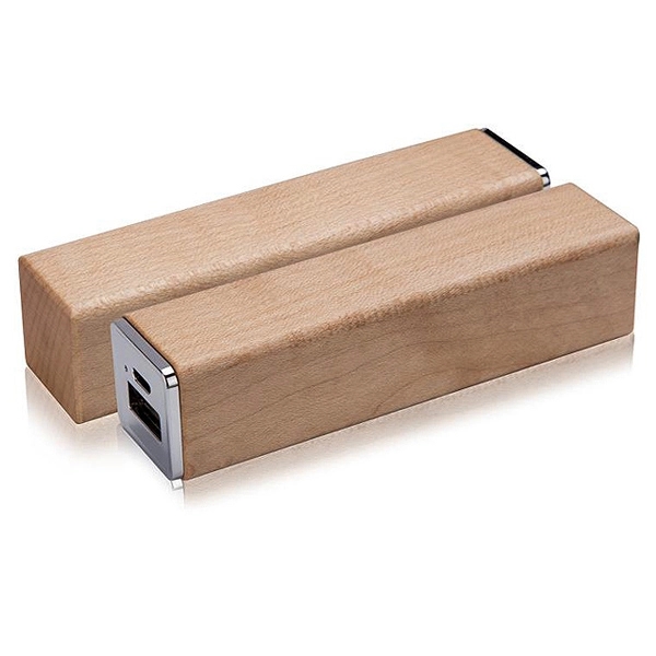 Wooden Square Power Buddy 2200mAH to 2600mAH 2