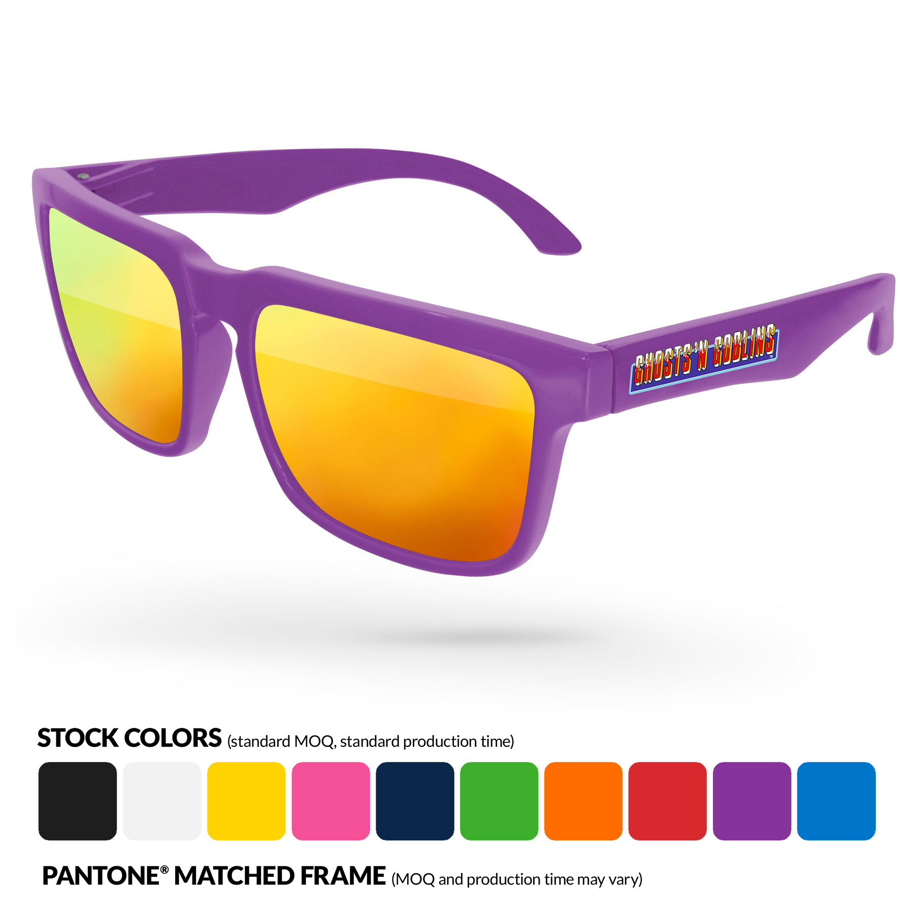 Mirror Heat Sunglasses w/ Full Color Temple Imprint 2