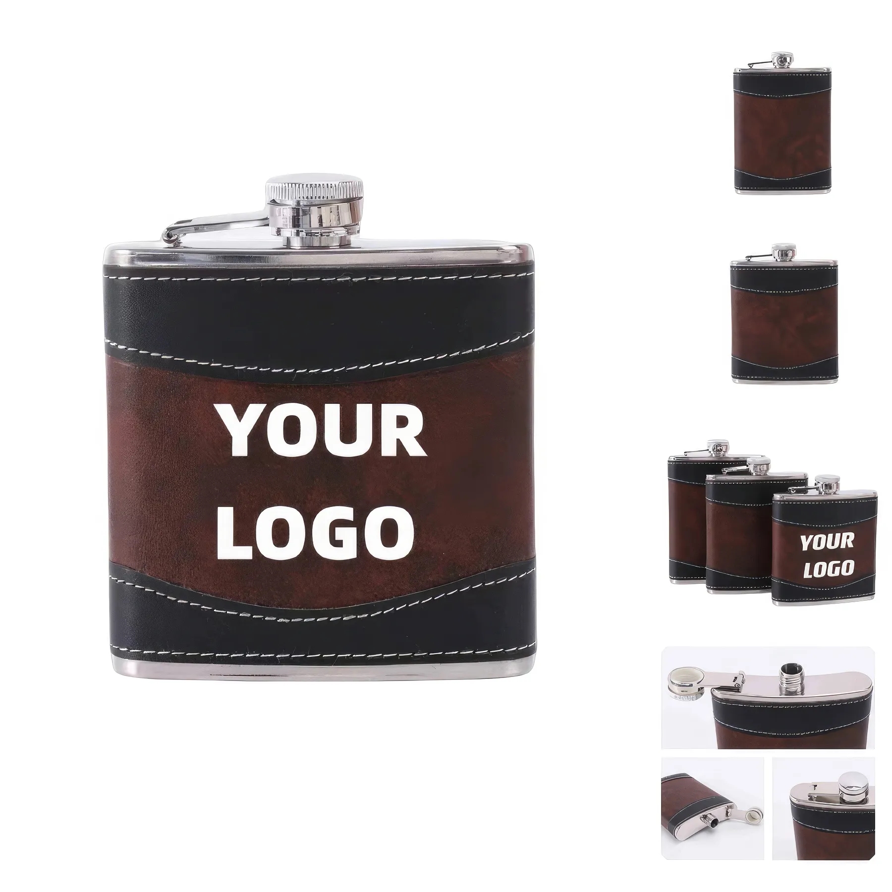 Custom 6 / 7 / 8 oz Stainless Steel Hip Flask 2