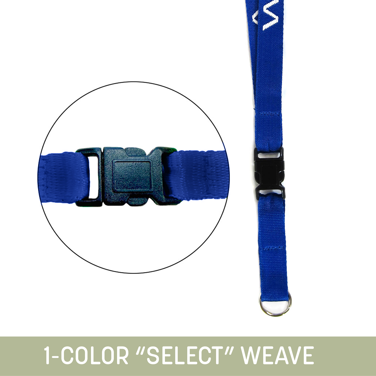 1/2" Woven Detachable Lanyard w/ Split Ring & Back Breakaway - "Select" Weave 12