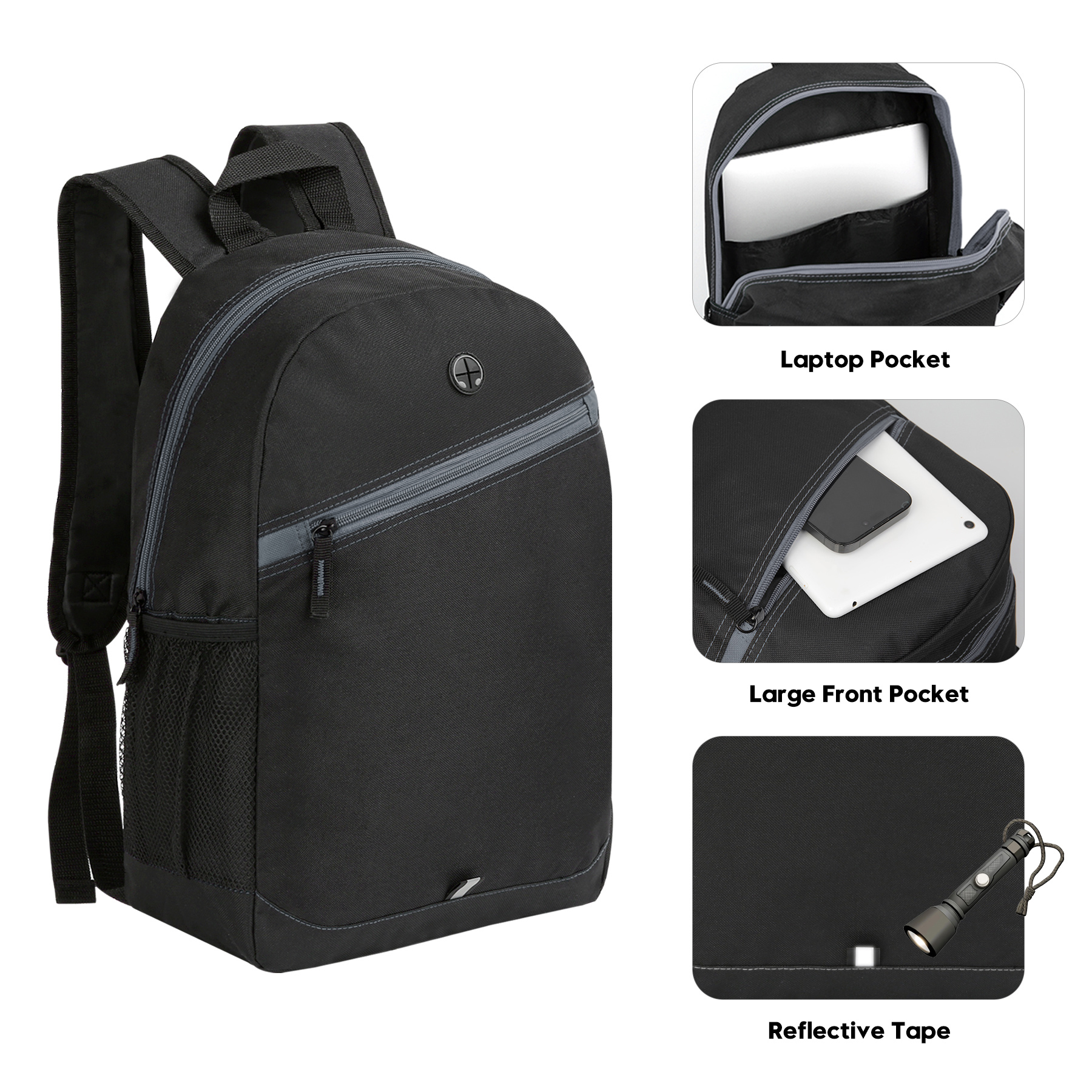 Color Zippered Stripe Daily Backpack 9