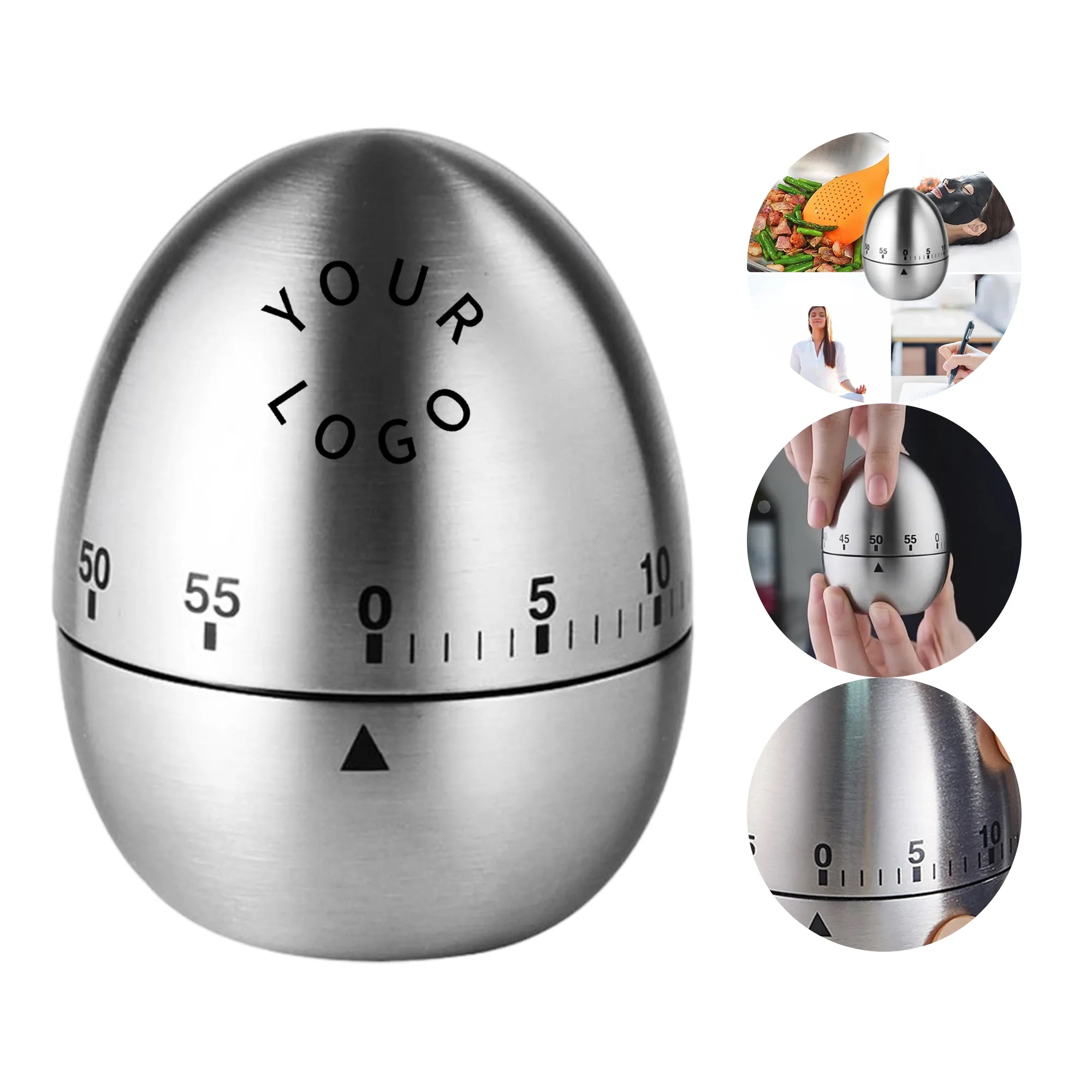 Manual Wind-Up 60-Minute Egg-Shaped Timer 1