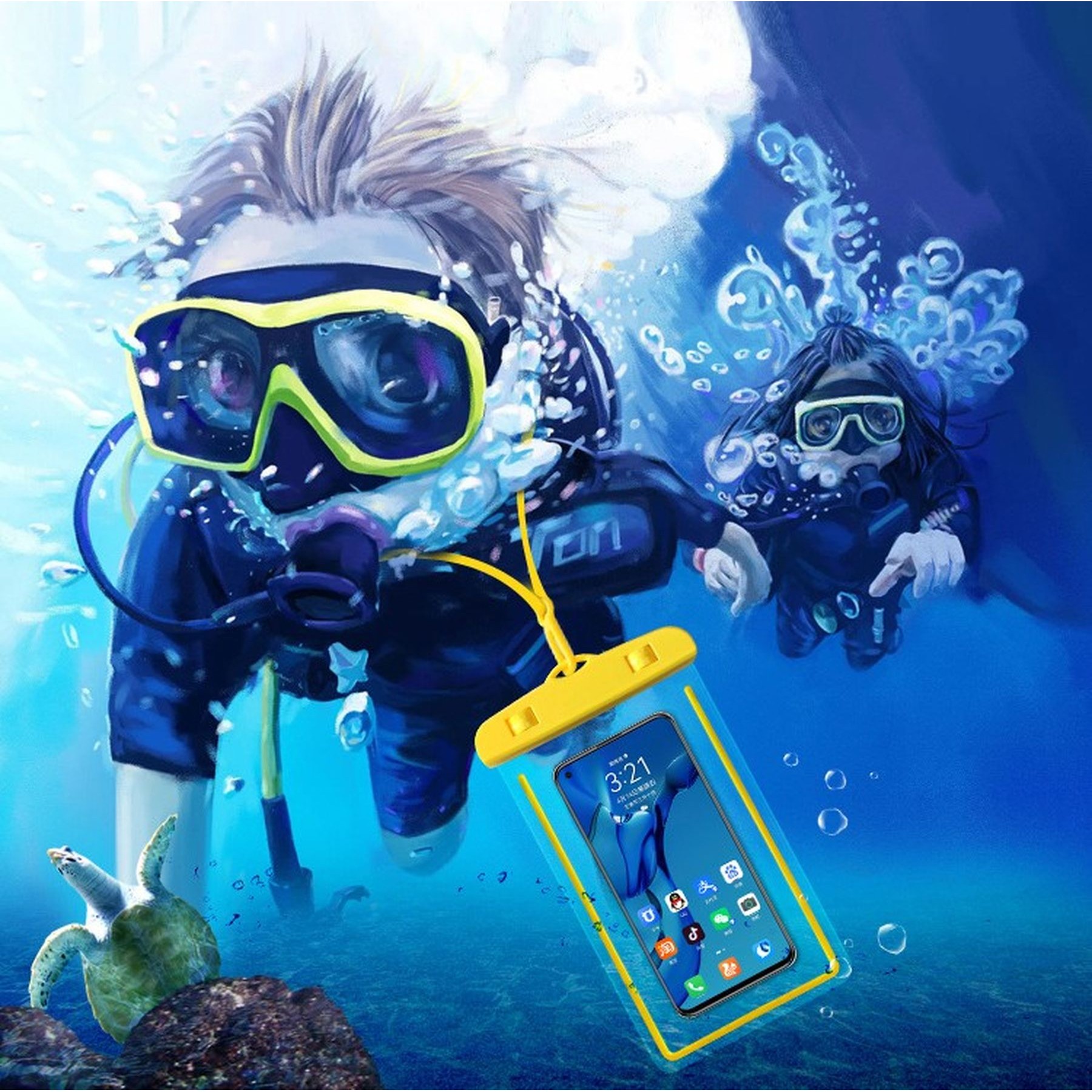 Waterproof Phone Pouch With Lanyard Luminous Phone Dry Bag 6