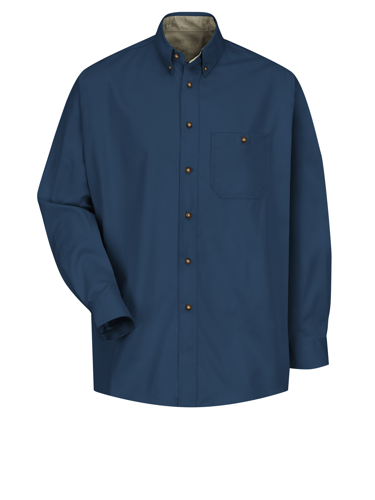 Red Kap Shirts -  Men's Long Sleeve Cotton Contrast Dress Shirt