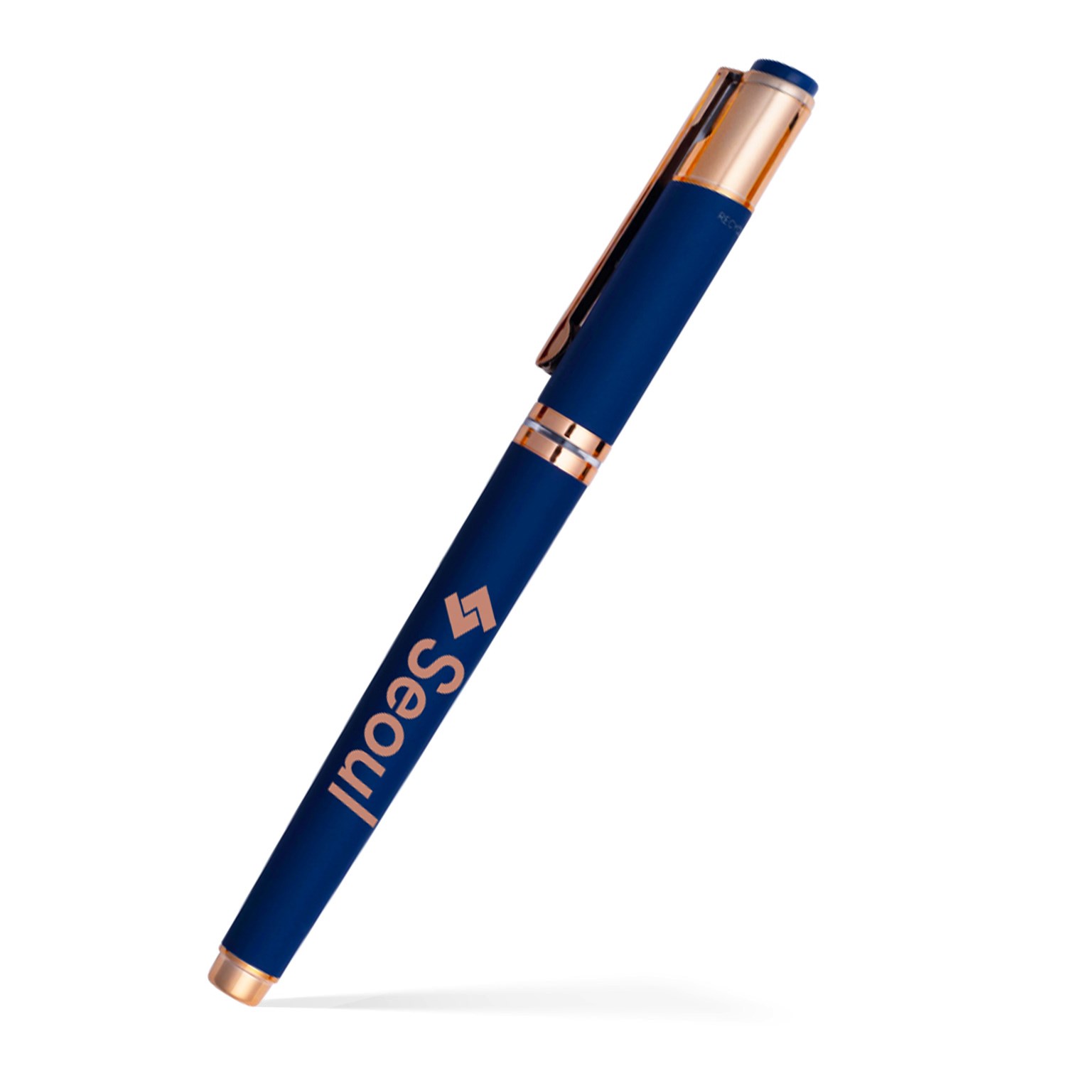 Satin Soft Touch Earl Gel Pen - Rose Gold Accents (Recycled Material) 4