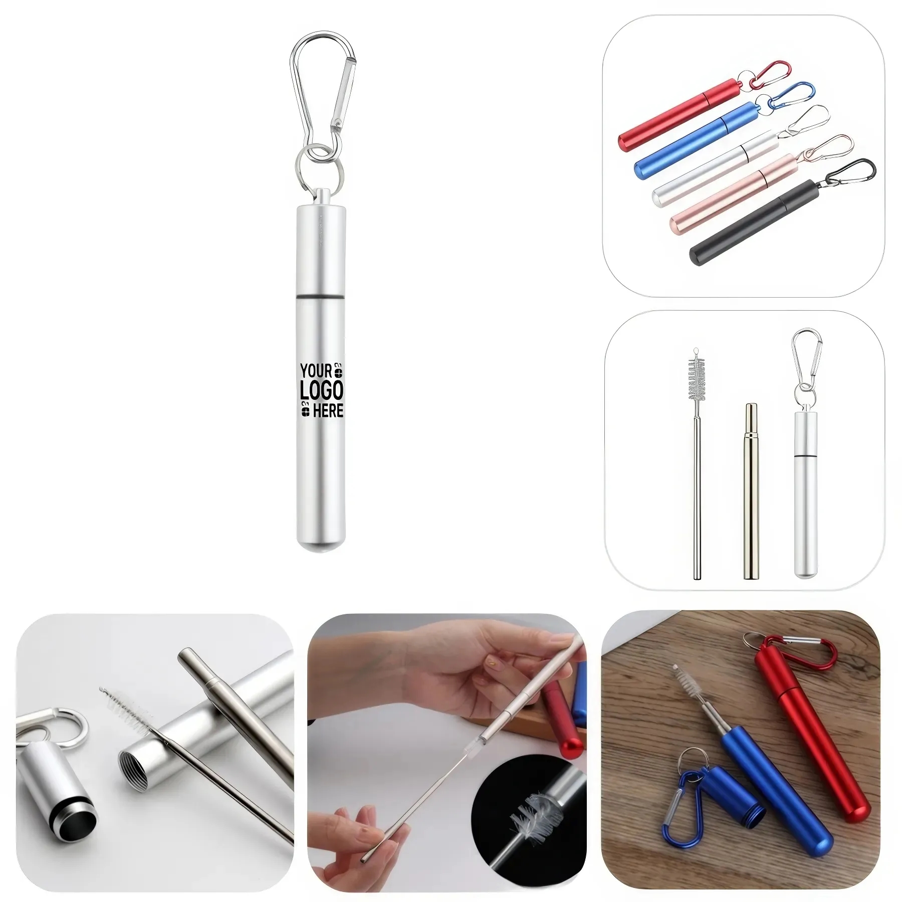 304 Telescopic Straw Aluminum Tube Packaging 2