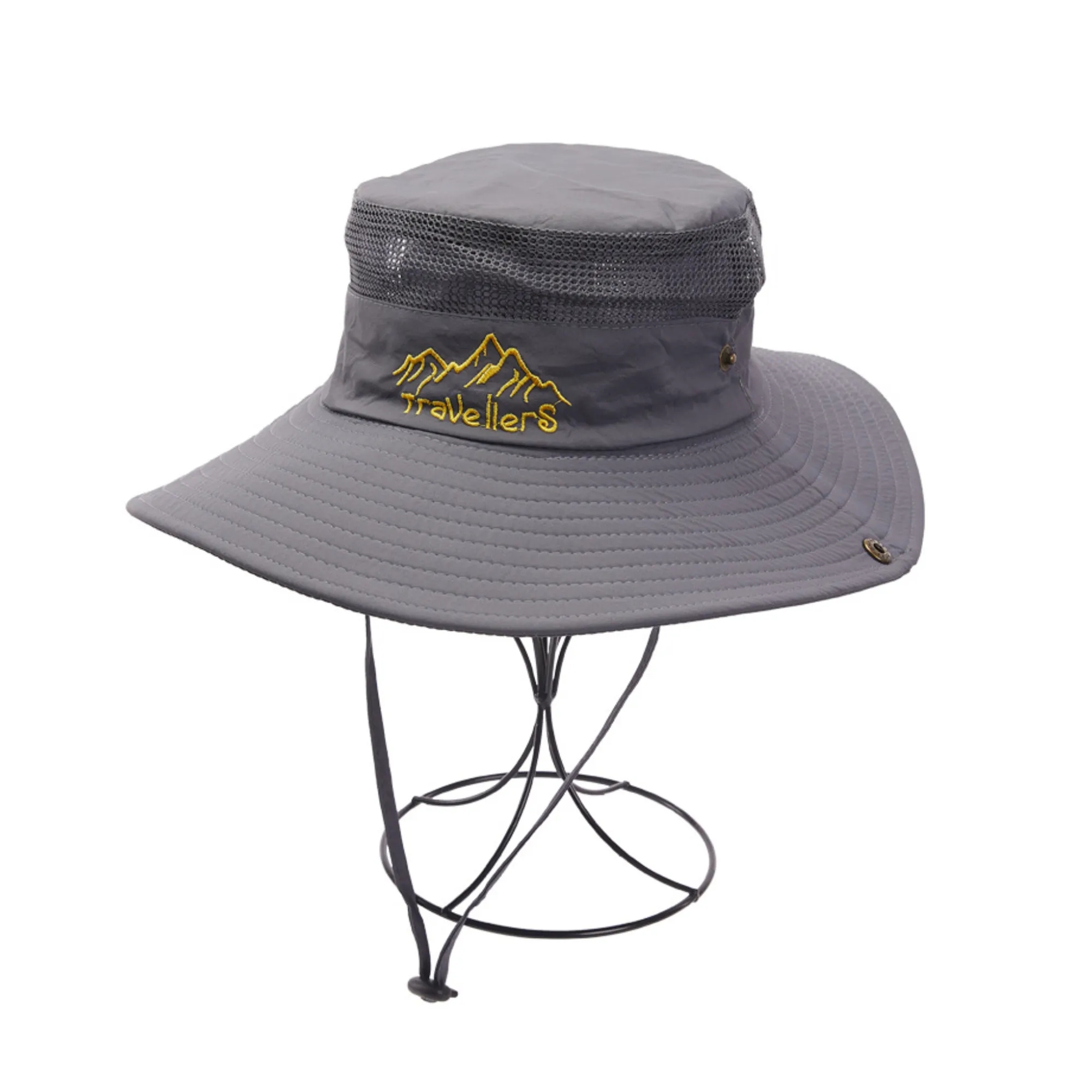 Outdoor Fishing Embroidery Wide Brim Bucket Hat 4