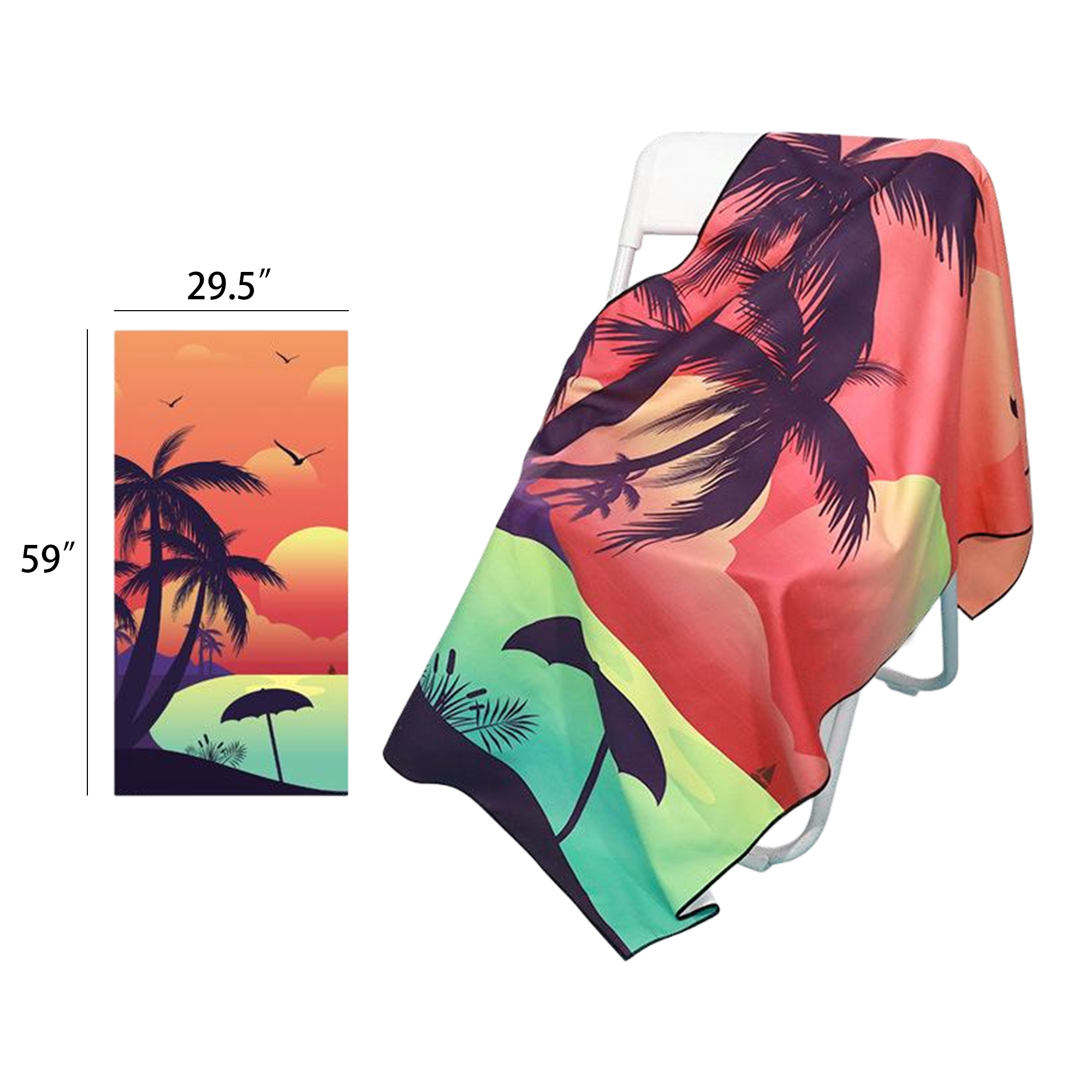 Microfiber Thin Lightweight Beach Towel Sand Free 2