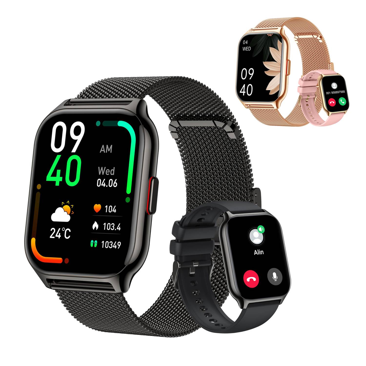 HD Screen Heart Rate Tracker Waterproof Sport Smartwatch 6