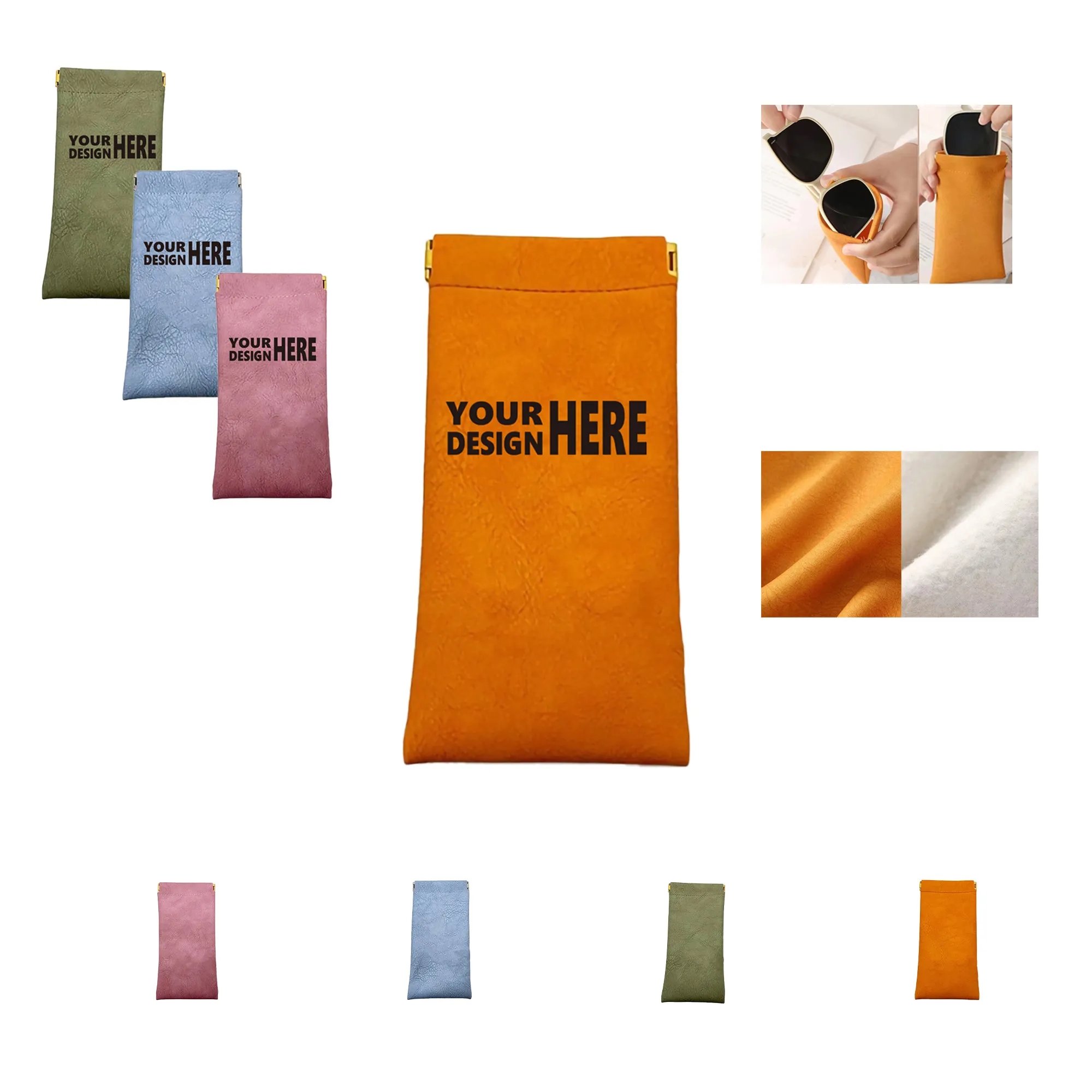 Soft PU Leather Travel Eye Organizer Pouch Sunglasses Cases 2