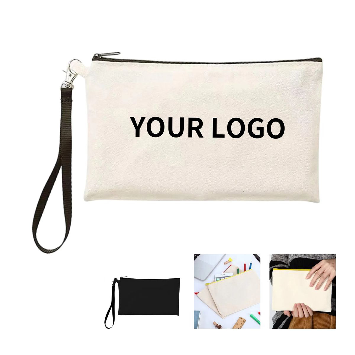 Multi Purpose Canvas Pencil Bag with Carry Handle 4