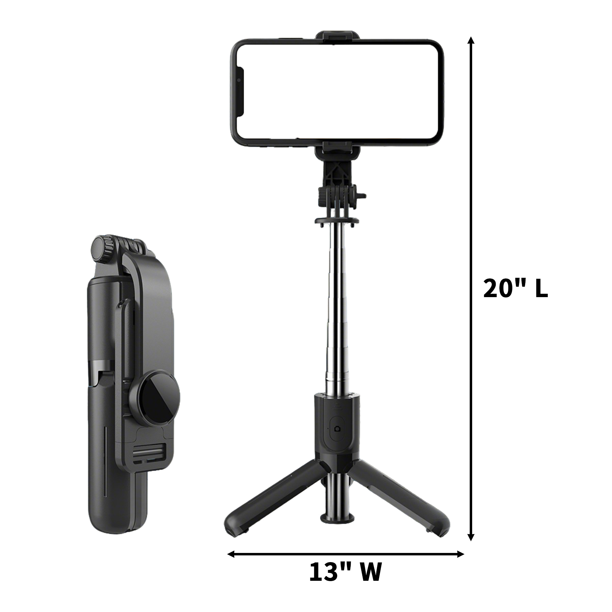 Aluminum Selfie Stick Tripod Stand With Extendable Arm 20" x 13" 3