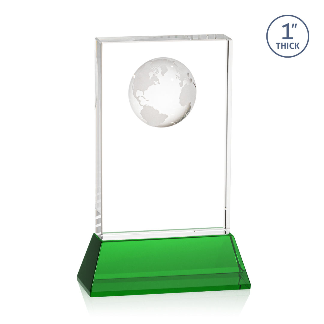 Ambassador Globe Award on Base - Green 4