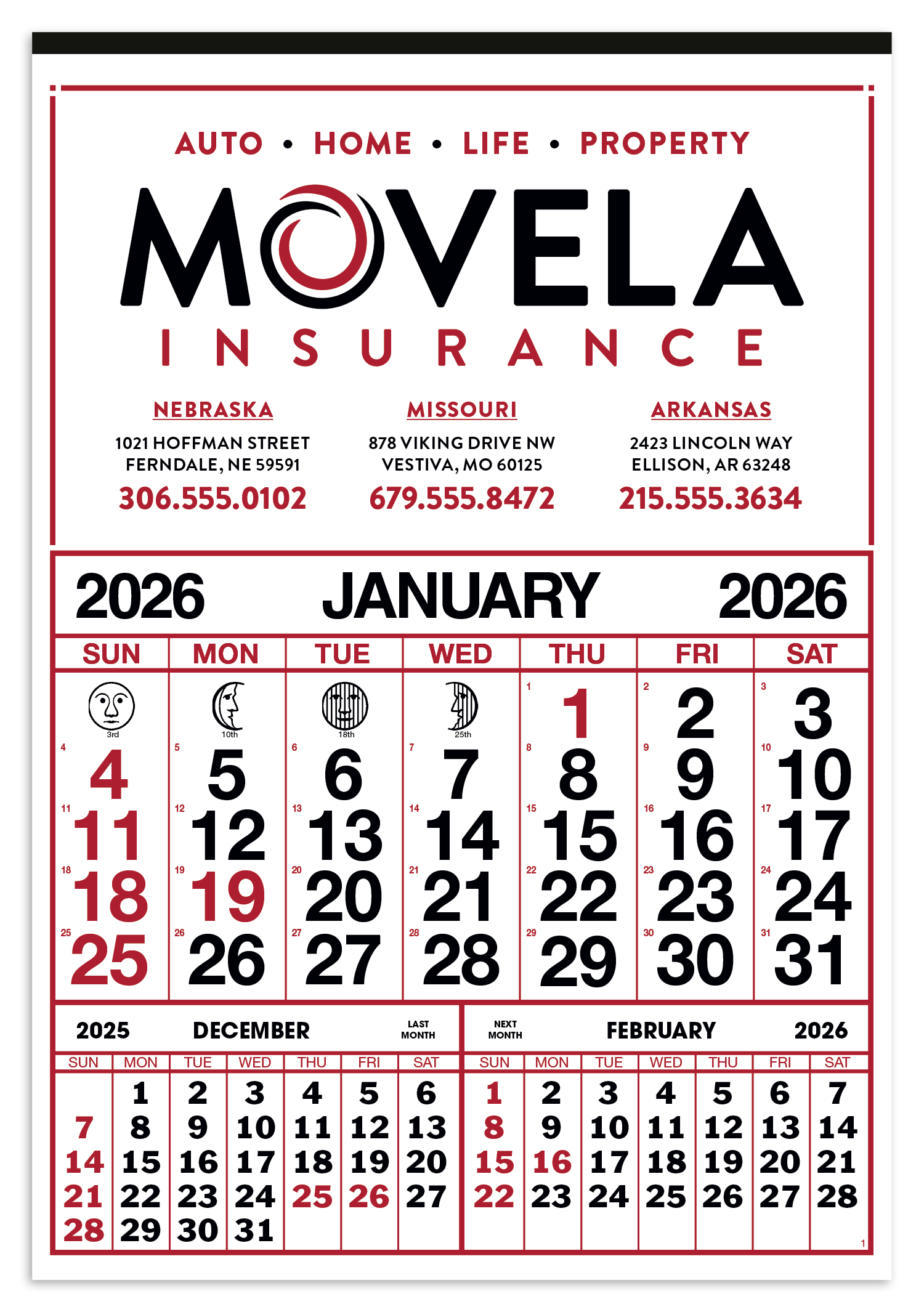 Skinner & Kennedy® Commercial 12-Sheet Calendar 11