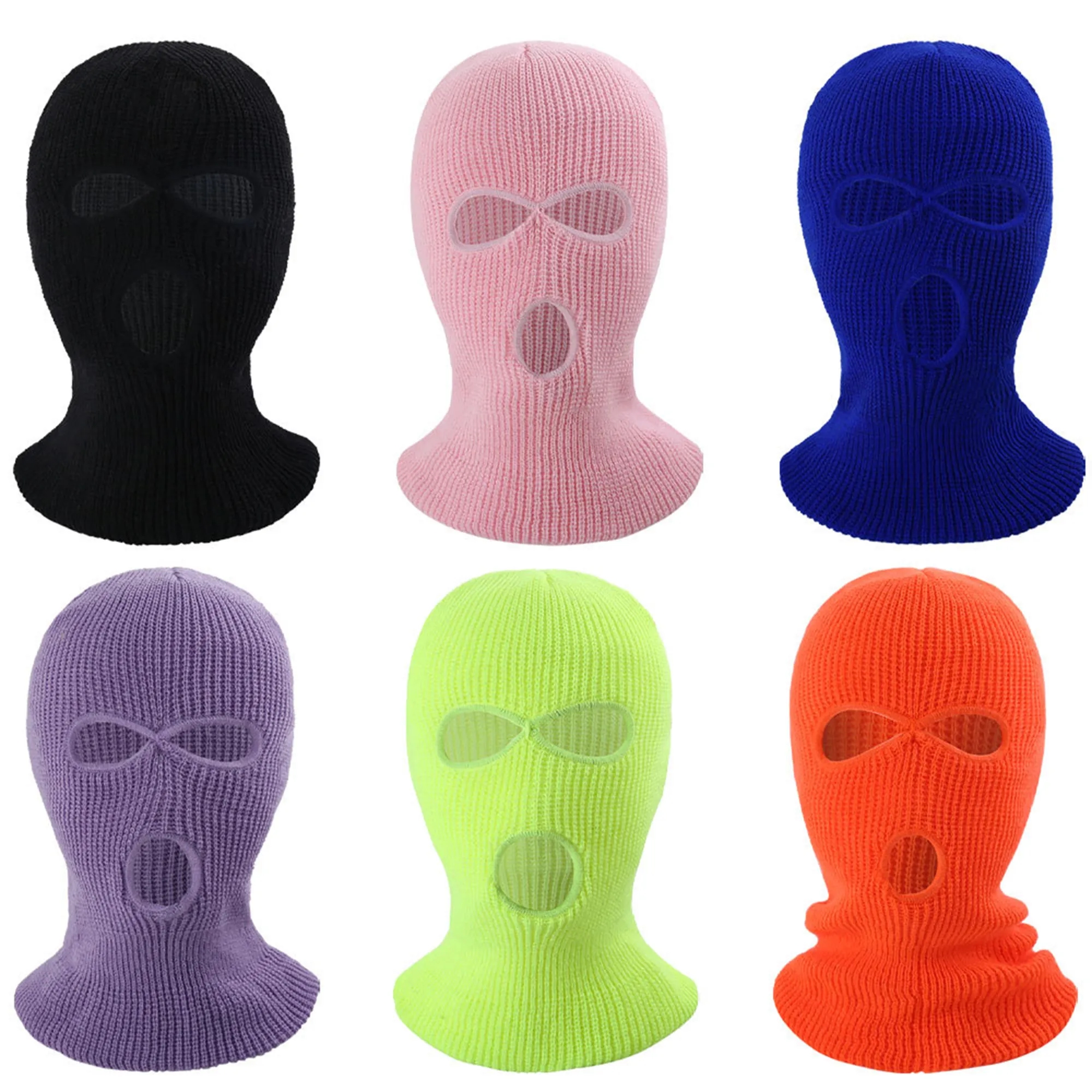 Winter Warm 3 Holes Knit Ski Balaclava Mask MOQ50pcs 6