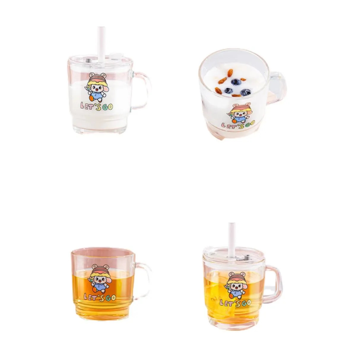 Glass Drinking Straw Cups 4