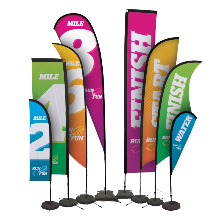 8' Premium Teardrop Sail Sign Kit (Double-Sided with Scissor Base) 7