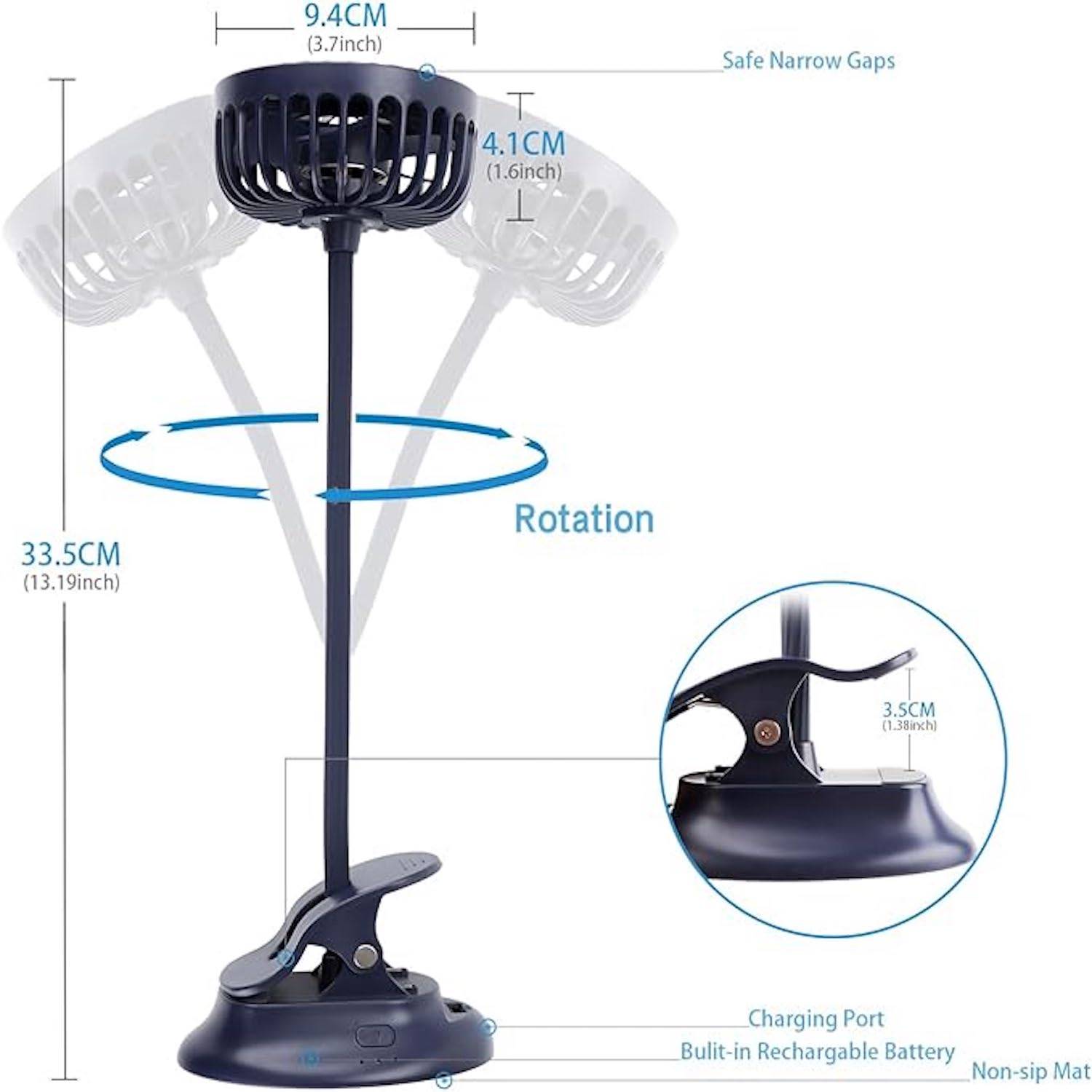 Portable USB Air Conditioner Hand Held Mini Fan W/ Clip 3