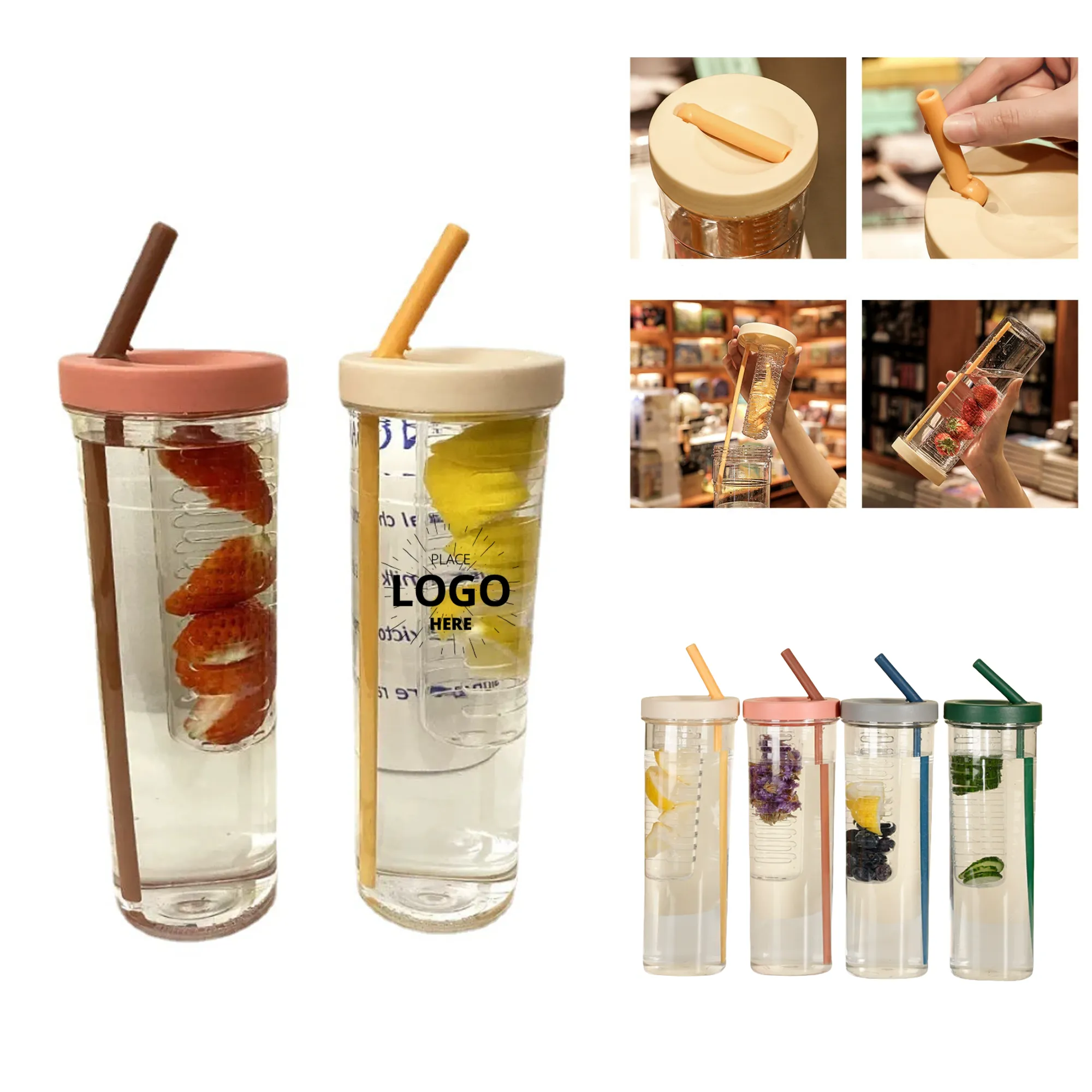 Large Capacity Plastic Fruit Infuser Water Bottle 4