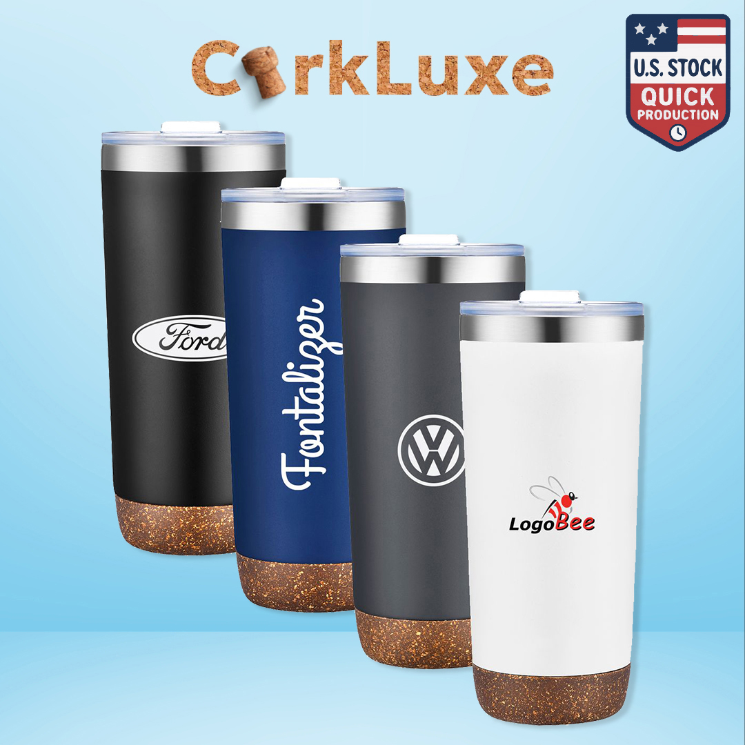 Corkluxe 22oz Vacuum-Sealed Tumbler with Cork Base 1