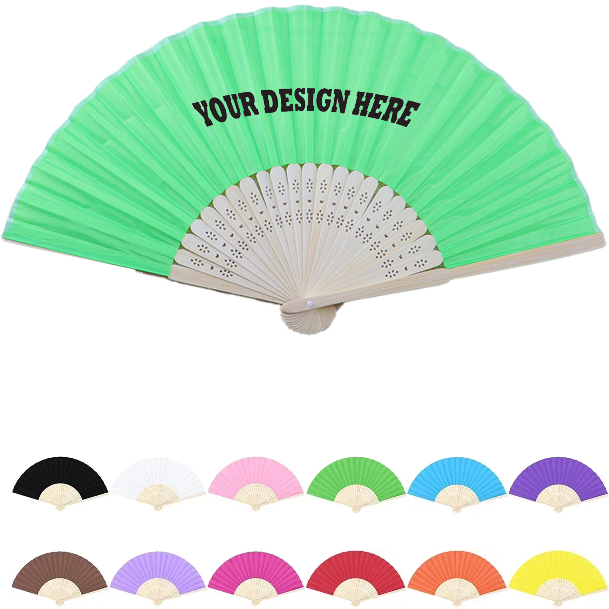 Personalized Bamboo Foldable Fan 1