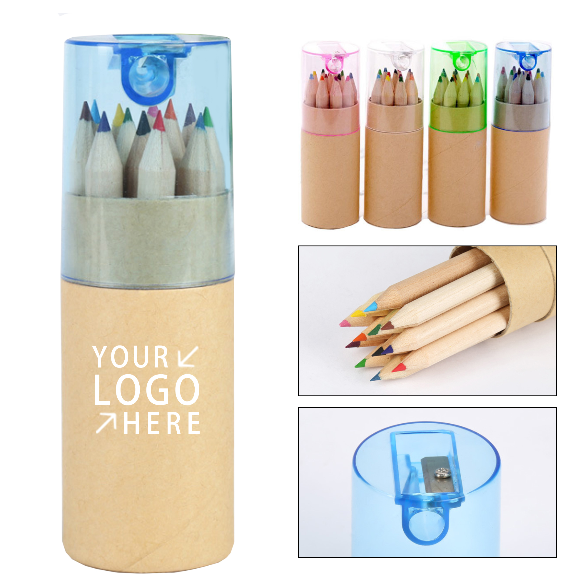 12 Colored Pencils Set With Sharpener 1