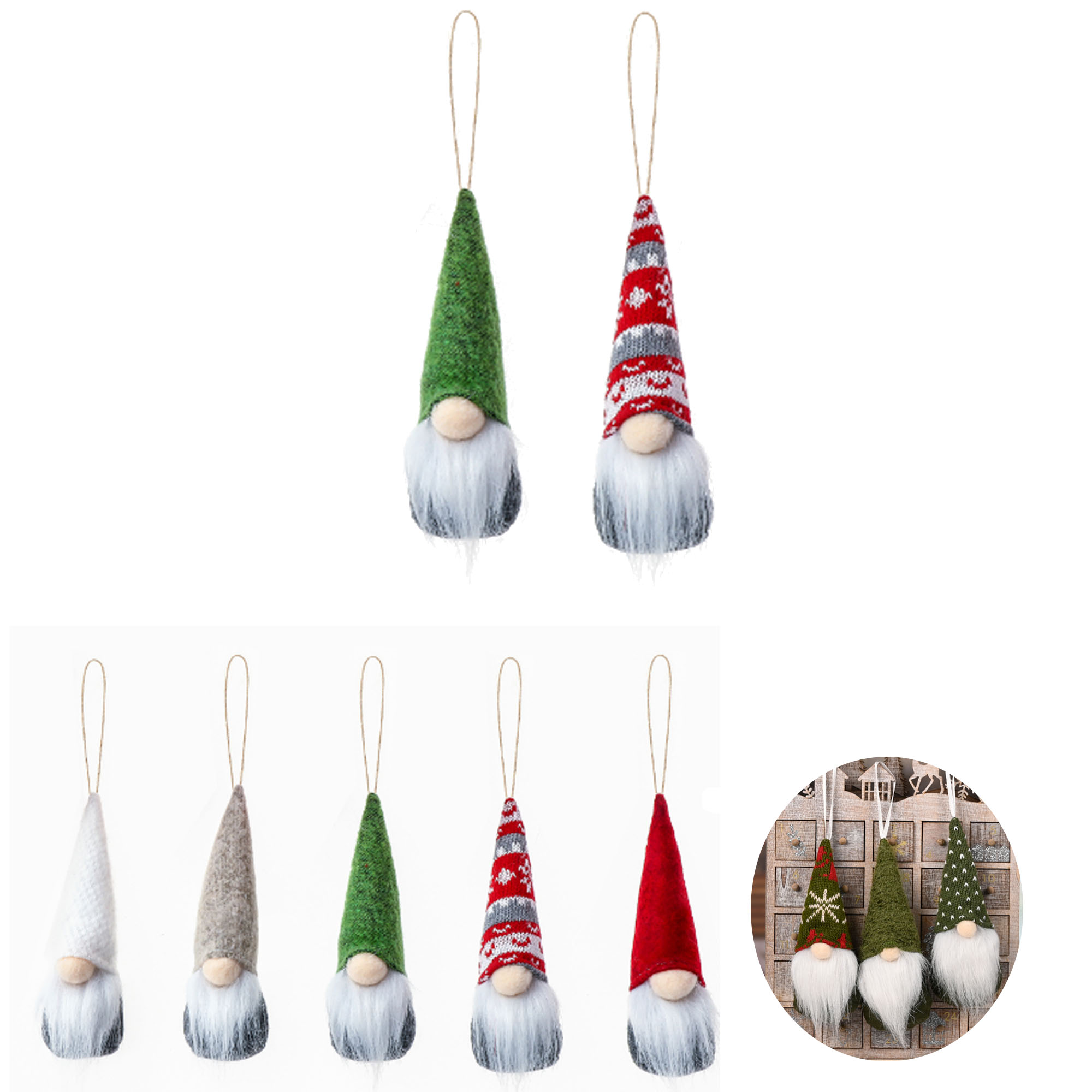 Festive Hanging Gnomes Ornaments for Christmas Trees 2
