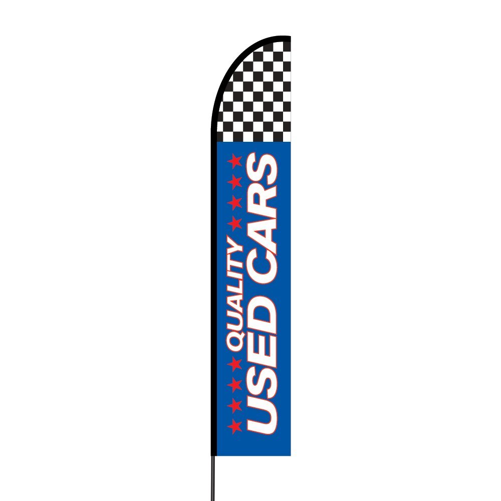 Quality Used Cars Flag Kit 15' Feet Feather Flag Sign Outdoor Banner 1