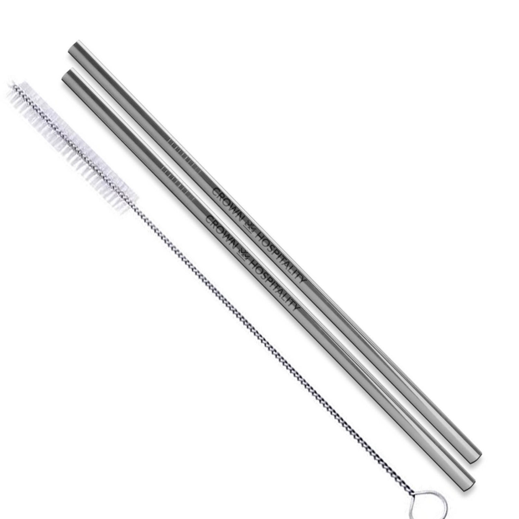 Straight Stainless Steel Straws: Set of 2 in Silver 2