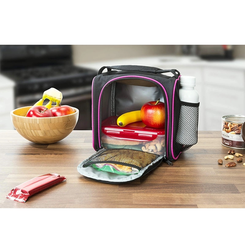Double-Zipper Square Handheld Insulated Bag 7