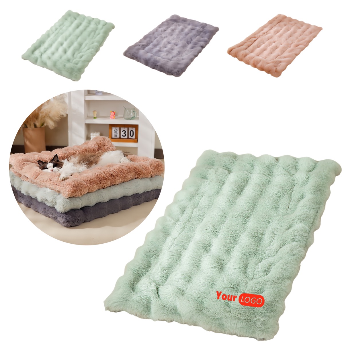 Rabbit Plush Pet Warming Blanket 3