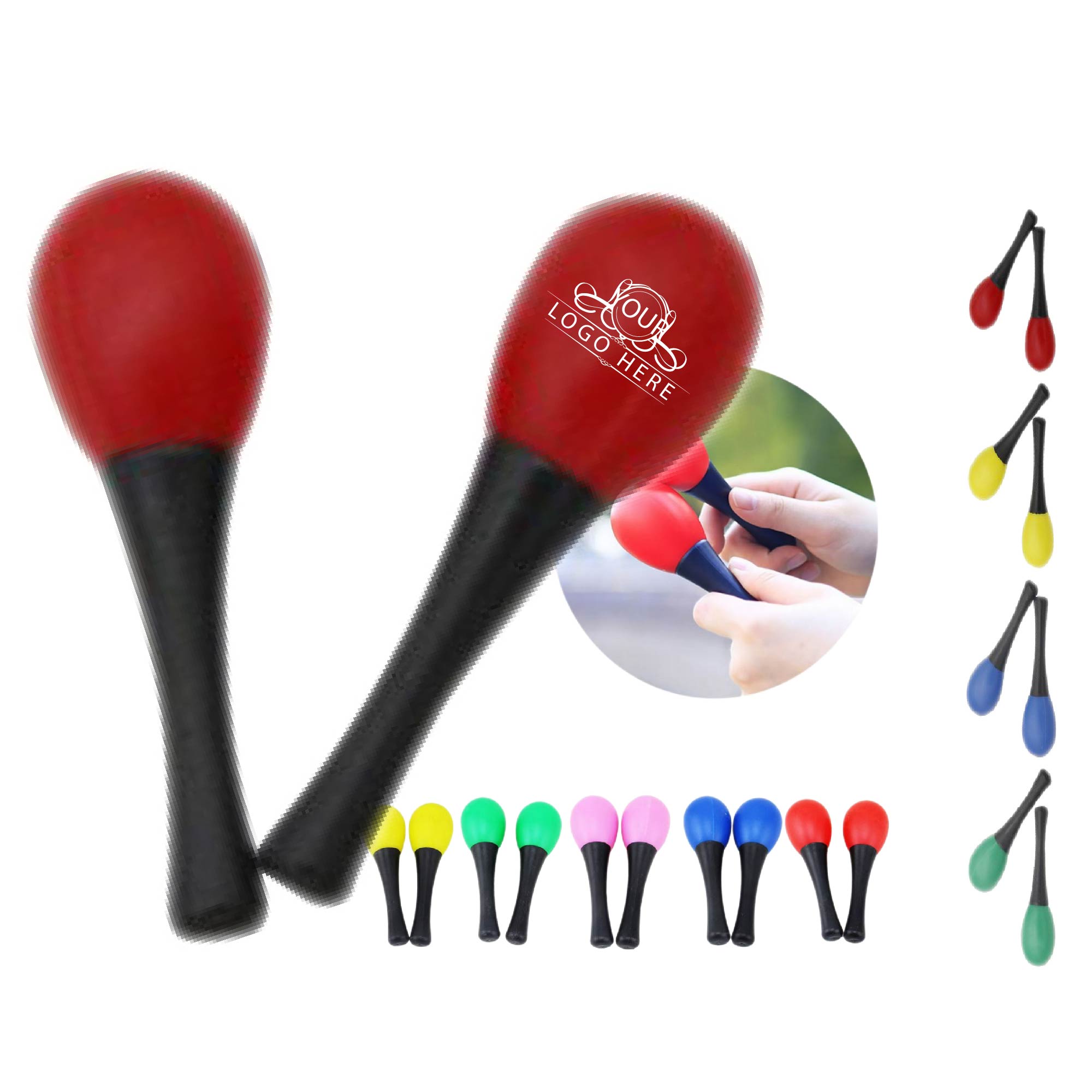 Plastic Hand-Held Sand Hammer/Maraca 2