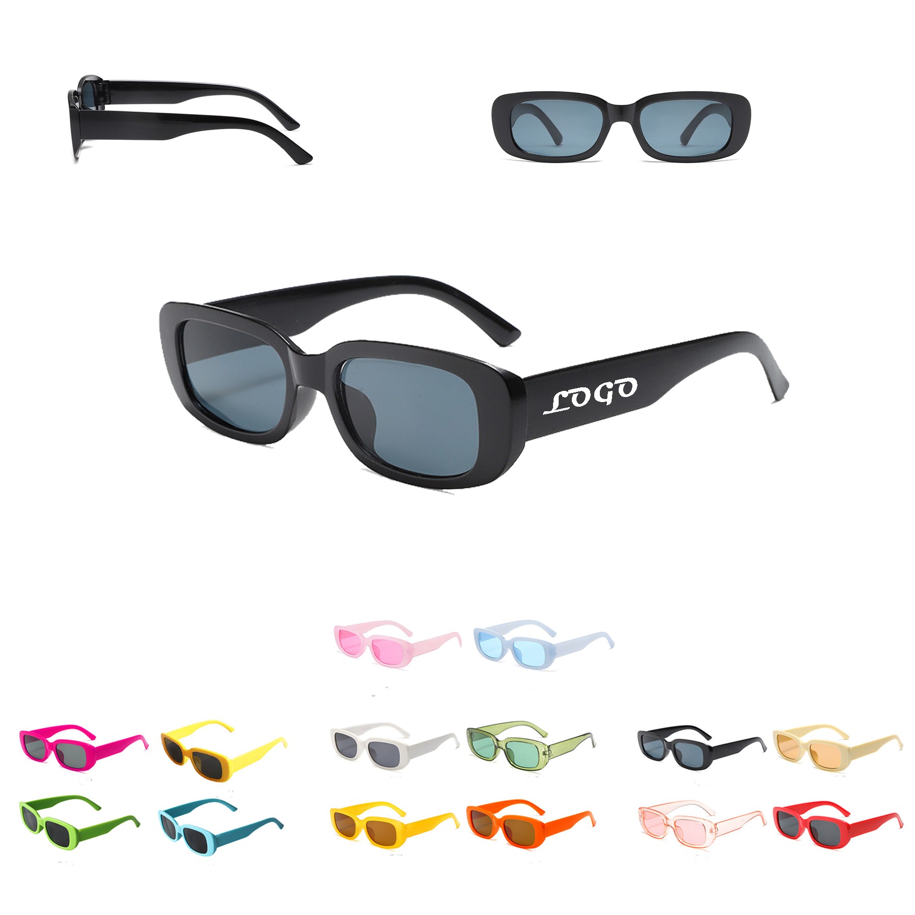 Retro Rectangle Sun Glasses