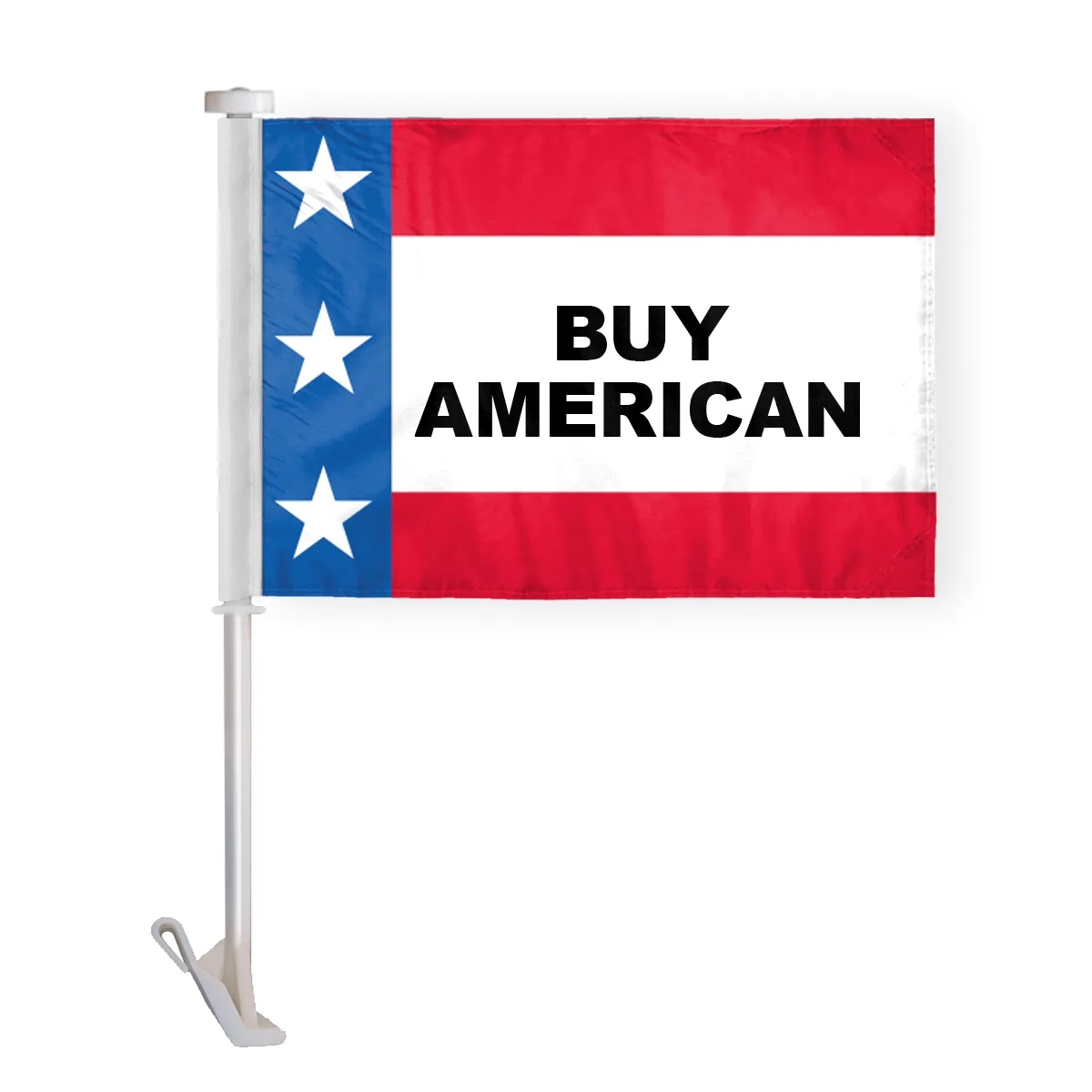 10.5" x 15" Patriotic Message Car Flag - wPoly 1 Ply 12