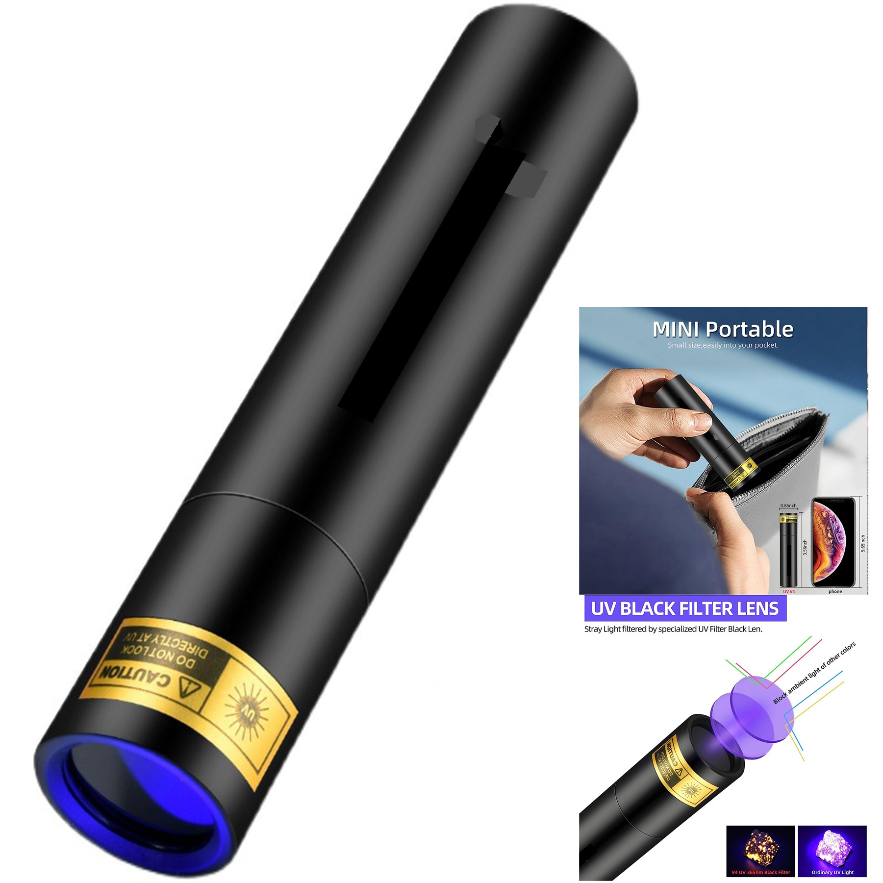 Rechargeable Portable Blacklight LED Ultraviolet Flashlight 2