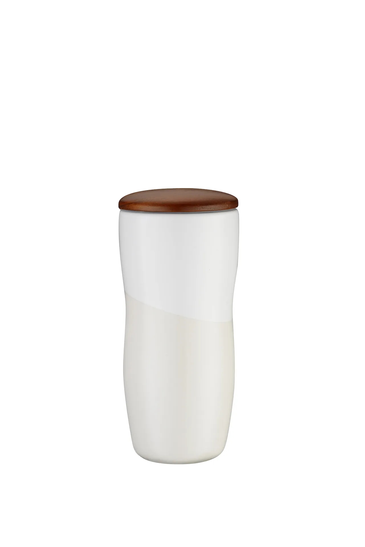 12oz Double Wall Ceramic Tumbler w/ Wood Lid 6