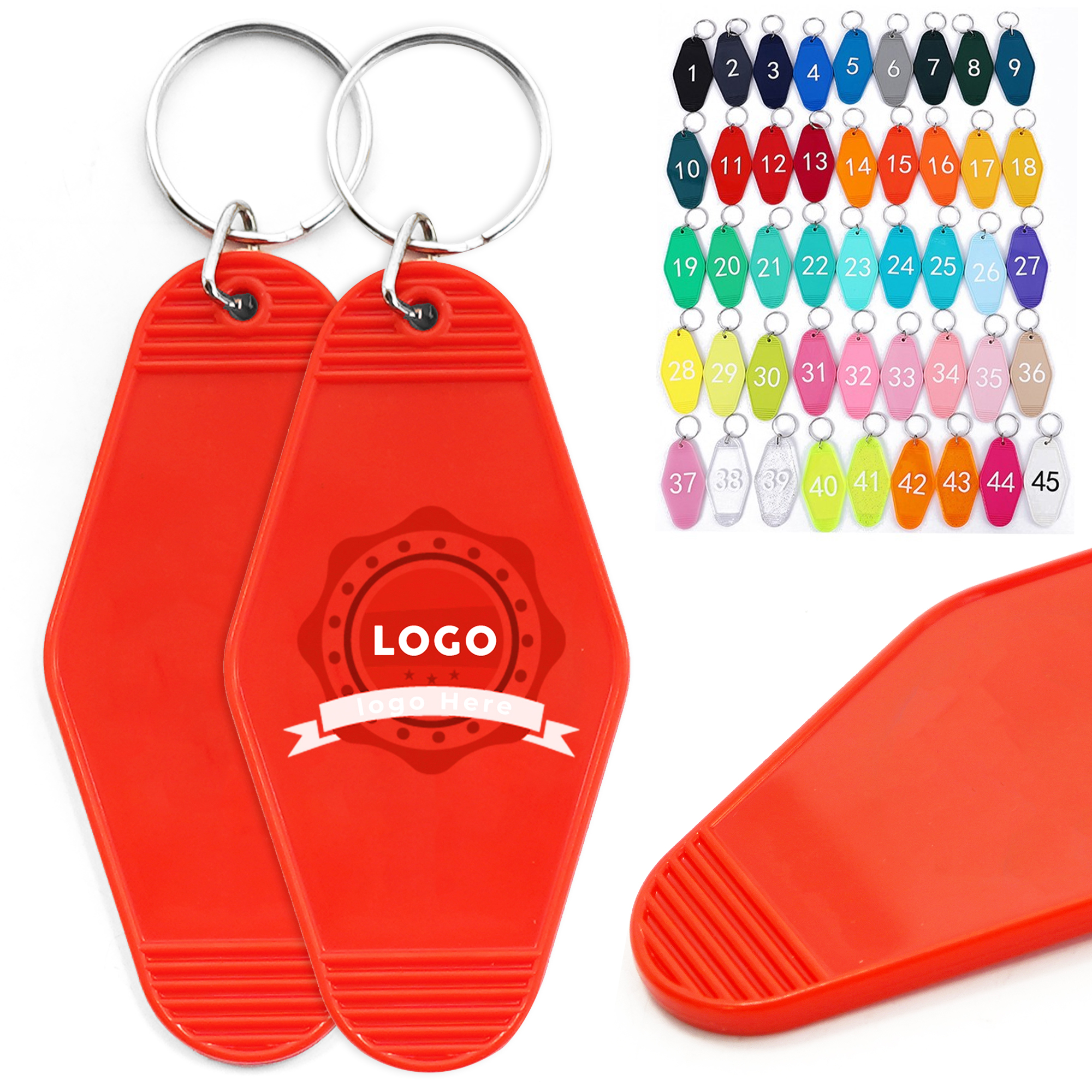MOQ100 Vintage Plastic Hotel Keychain Motel Key Tag 2