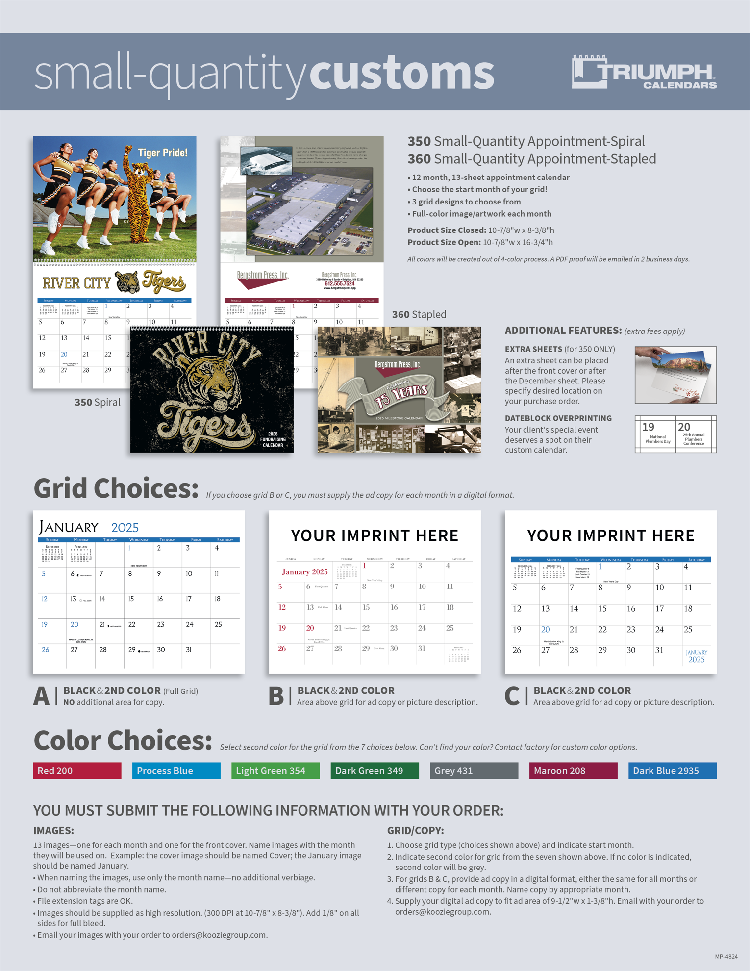 Triumph® Calendars Small Quantity Custom - Spiral Calendar 20