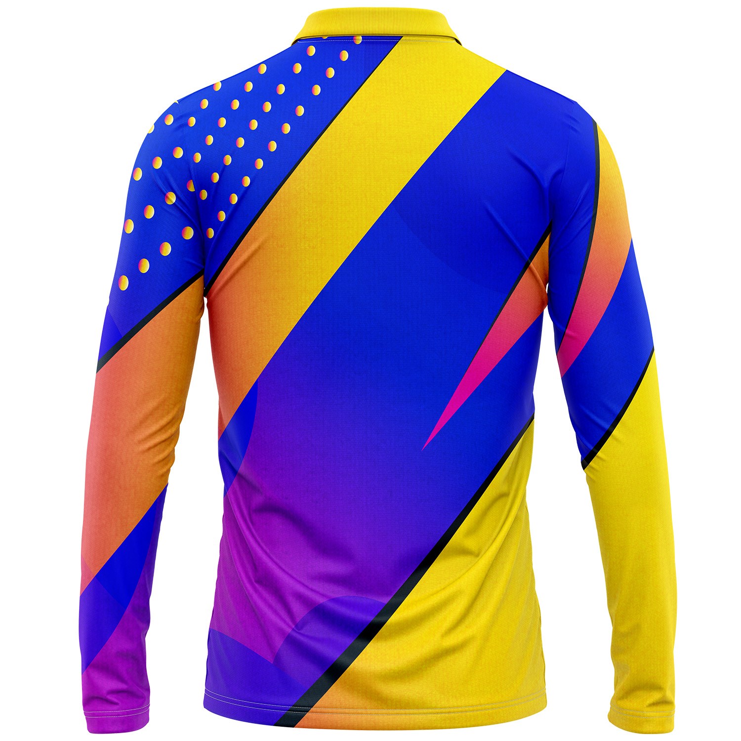 Unisex 180 GSM Jersey Knit Cotton Feel Sublimation Long Sleeve Polo T-shirt 7