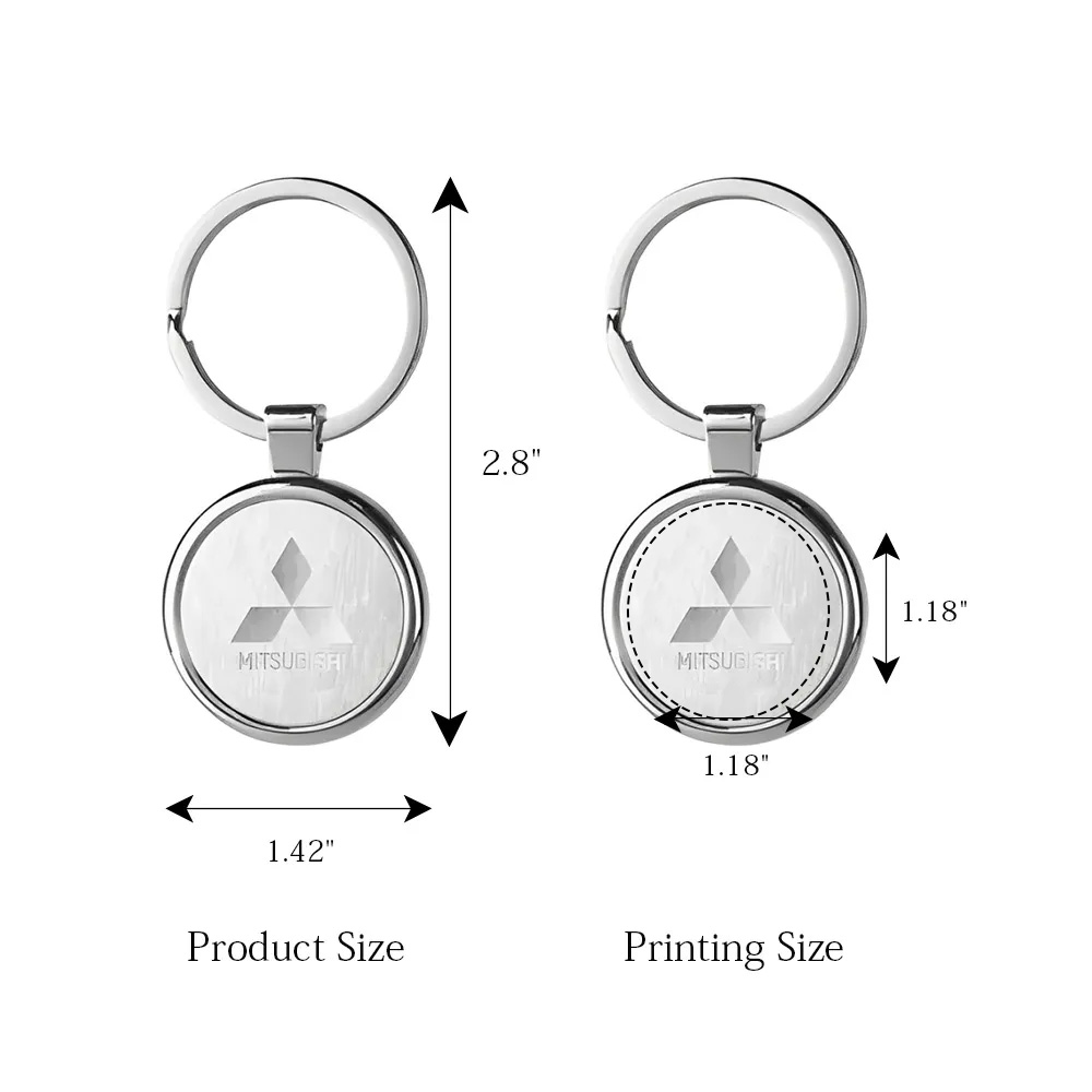 Round Satin Metal Keychain 3