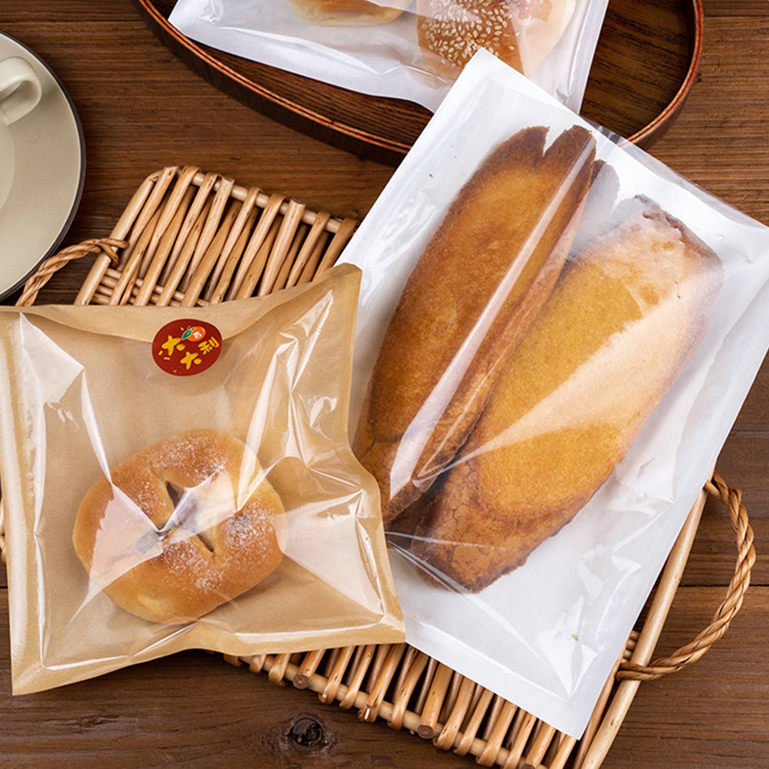 Multiple sizes Oil Proof Custom Paper Bread Bag 4