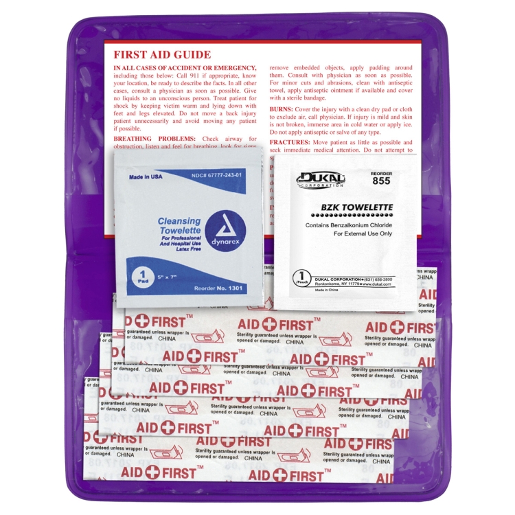 "HEAL-ON-THE-GO L" 10 Piece Economy First Aid Kit in Colorful Vinyl Pouch 1