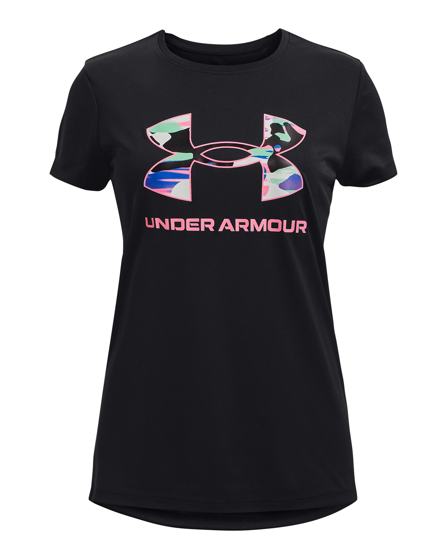 Girls' UA Tech Solid Print Big Logo Short Sleeve 4