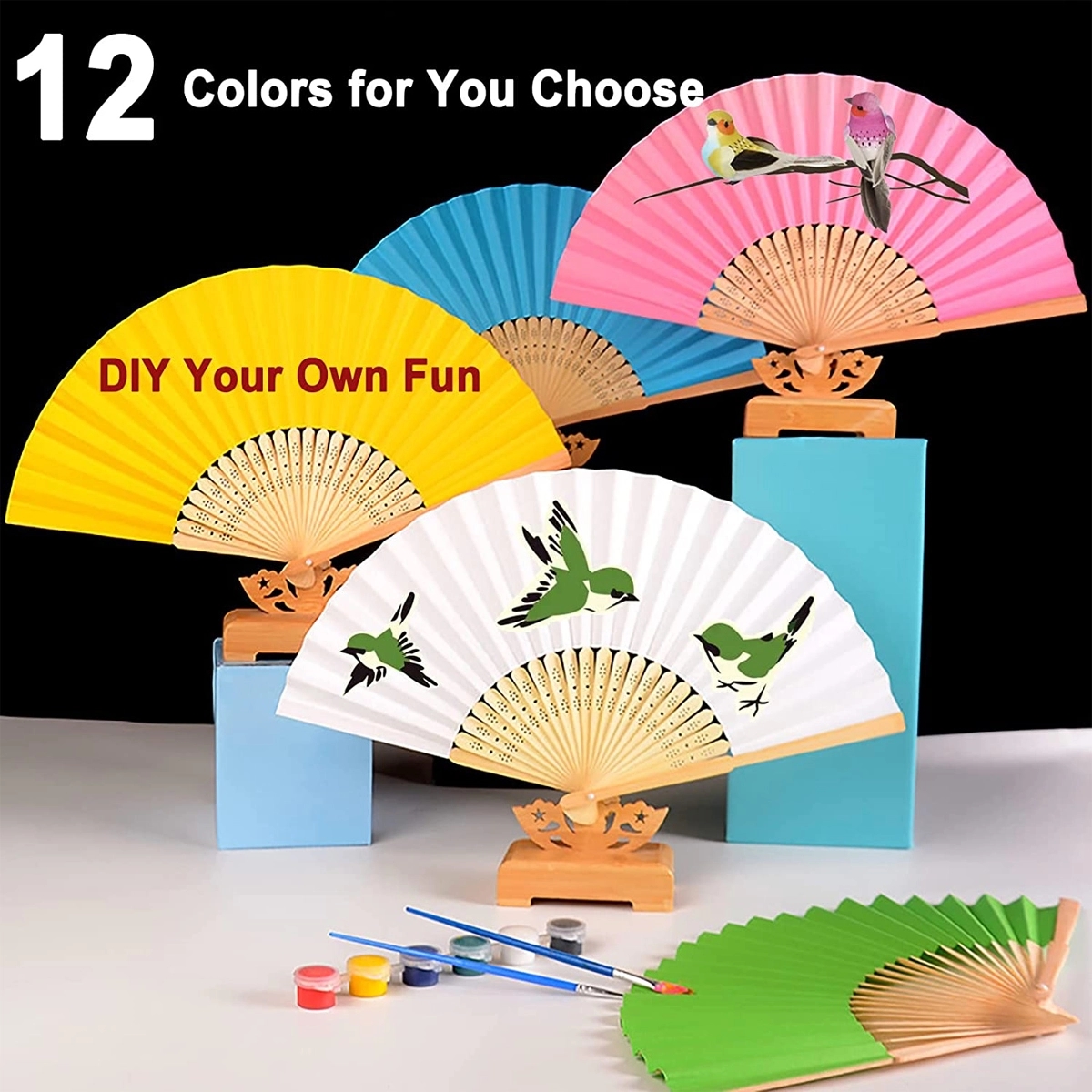 Foladble Paper Bamboo Fan 2
